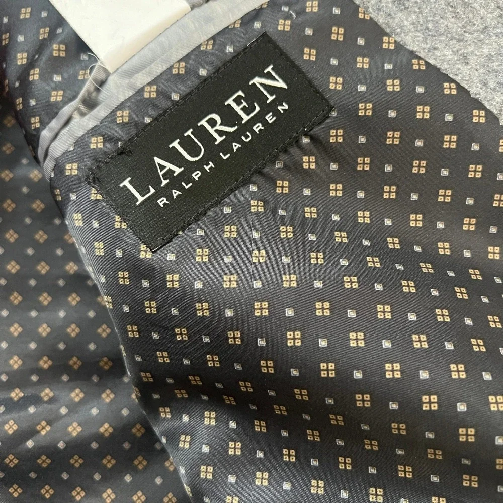 Lauren Ralph Lauren Mens Grey Wool Silk Cashmere Blazer Sport Coat 48L